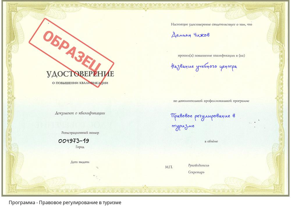 Правовое регулирование в туризме Азнакаево