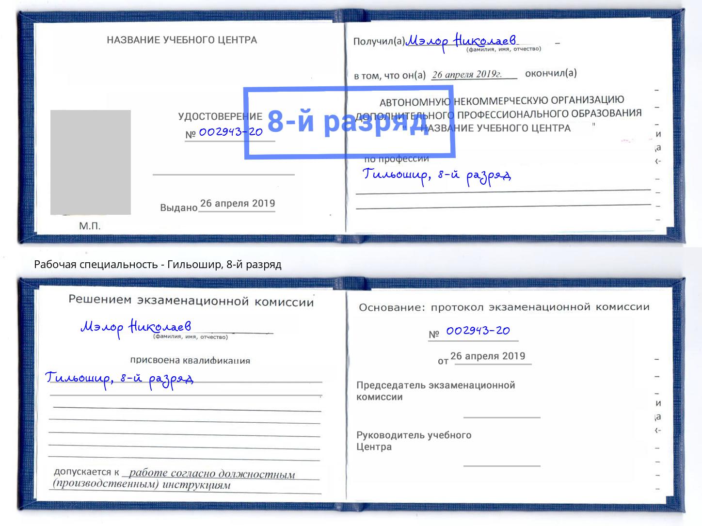 корочка 8-й разряд Гильошир Азнакаево